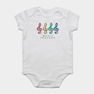 Music Teacher Colorful Treble Clef Baby Bodysuit